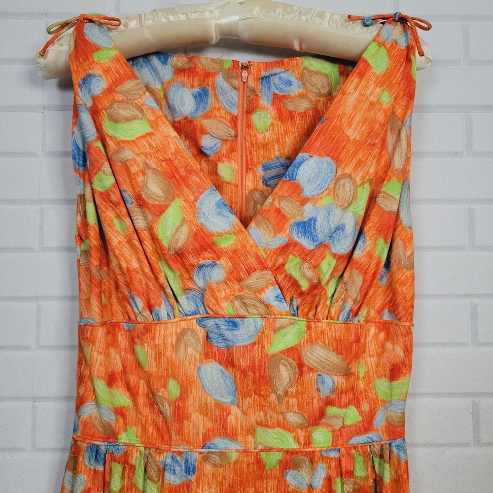 Vintage 1950s Hannah Troy Sleeveless Wiggle  Dress Sz S Summer Floral‎ Bombshell